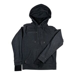 Baubax Mens S Travel Hoodie Charcoal Grey Full Zip Multi-Pocket Sweatshirt